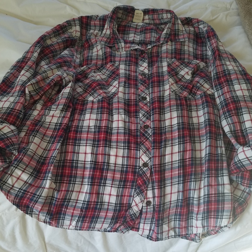 Faded Glory Plaid Button Down